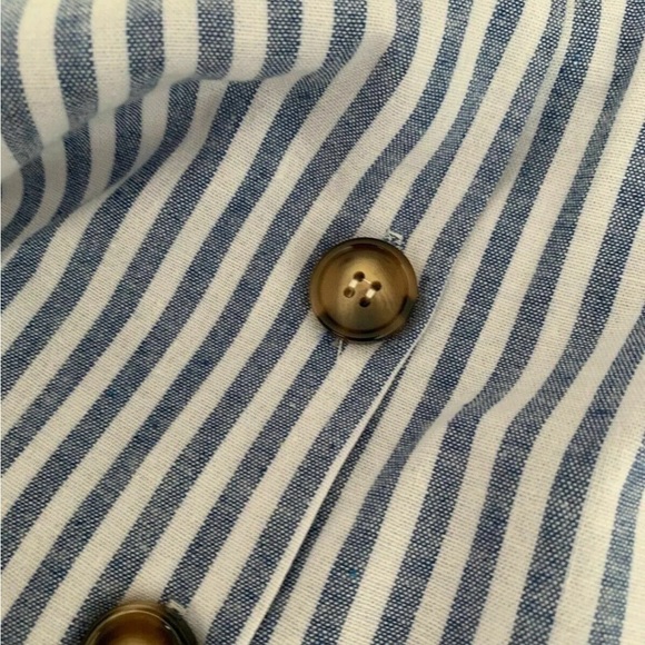 Brave Soul Blue White Stripe Button Playsuit hotpants Size S 8 UK - Picture 6 of 7